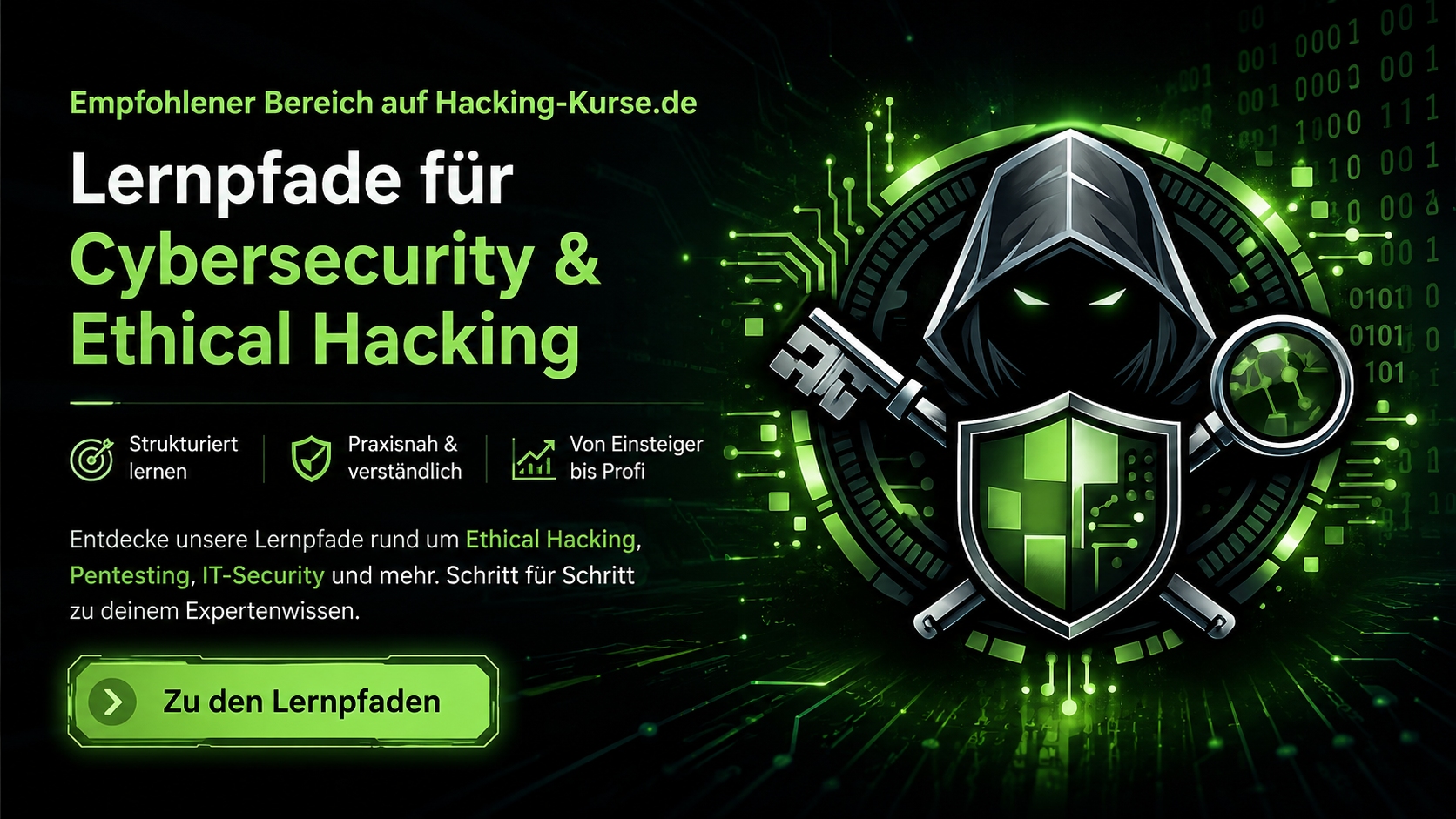 Cybersecurity Lernpfade auf Hacking-Kurse.de